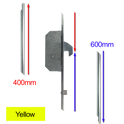 ASEC Modular Repair Lock Locking Point Extensions (UPVC Door) - 2 Hook & 2 Roller - Yellow Supplied With Keeps