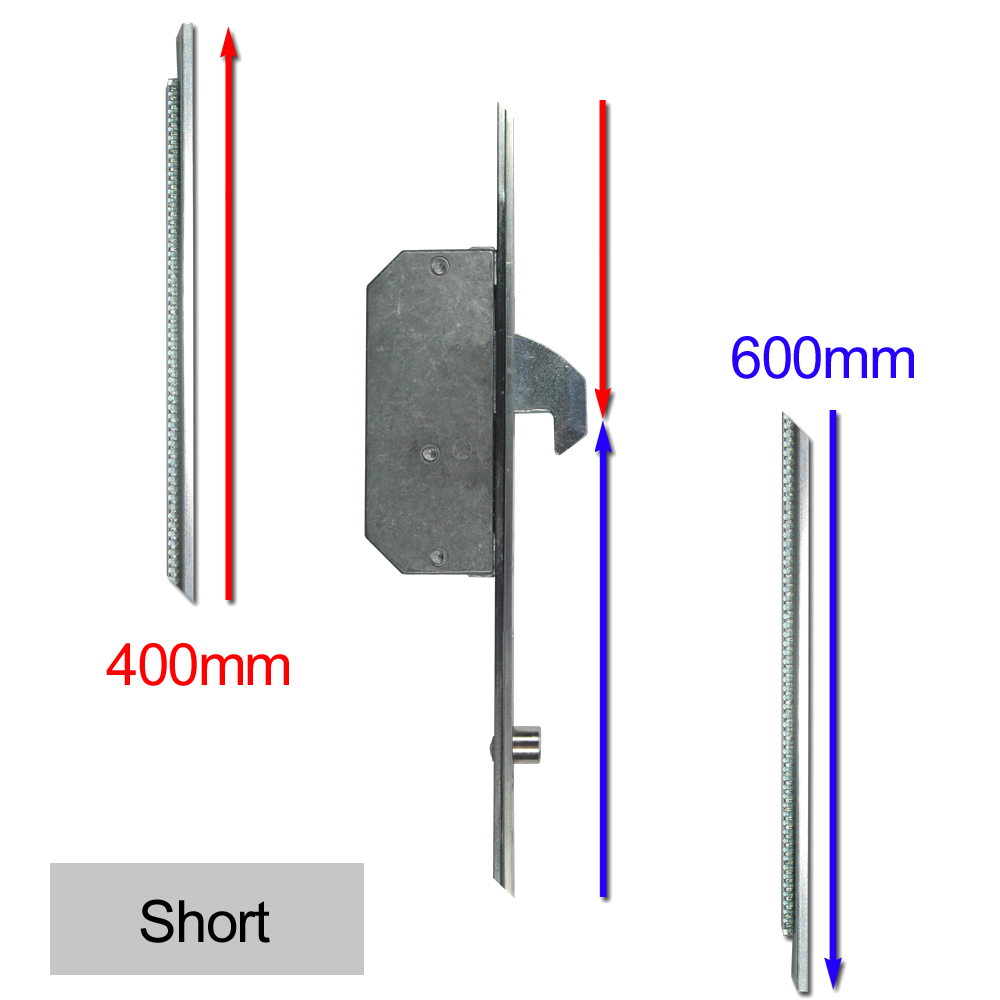 ASEC Modular Repair Lock Locking Point Extensions (UPVC Door) - 2 Hook & 2 Roller - Short
