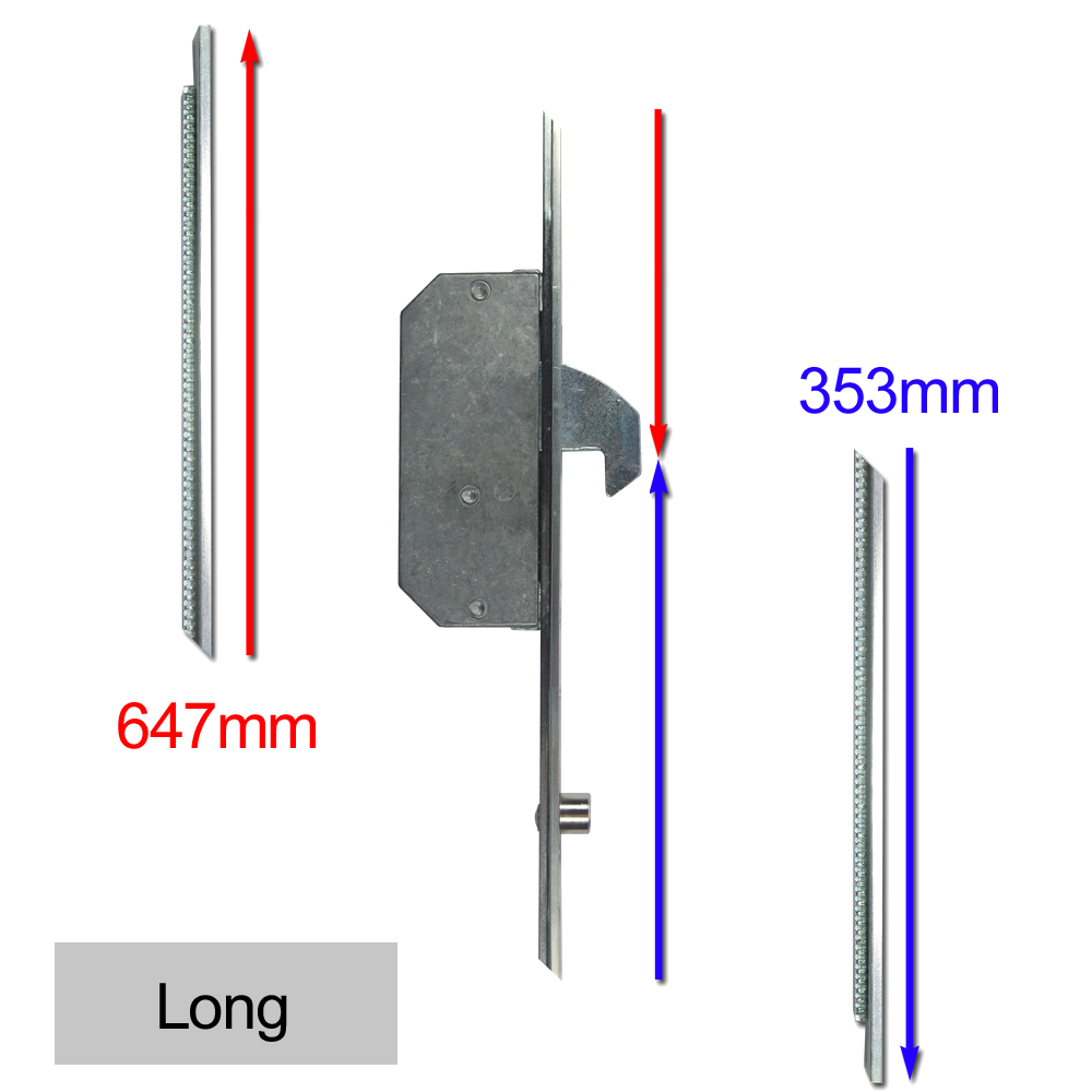 ASEC Modular Repair Lock Locking Point Extensions (UPVC Door) - 2 Hook & 2 Roller - Long