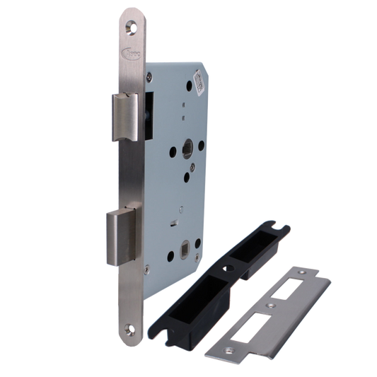 ASEC DIN Standard Mortice Bathroom Lock - 60mm SS Radius Boxed