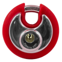 Asec Coloured Discus Padlock - Red Bumper