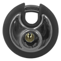 Asec Coloured Discus Padlock - Black Bumper