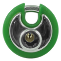 Asec Coloured Discus Padlock - Green Bumper