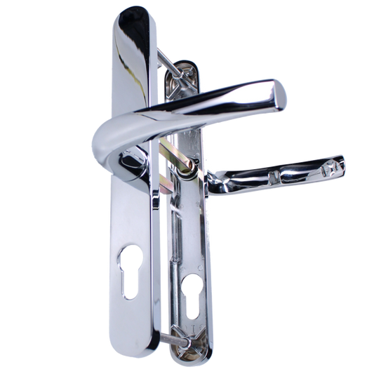 ASEC 92/62 Offset Lever/Lever UPVC Furniture - 240mm Backplate - Chrome