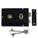 ASEC 1 Lever Double Handed Flanged Rimlock - 150mm - Black