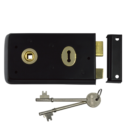 ASEC 1 Lever Double Handed Rimlock - 140mm - Black