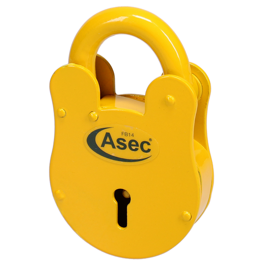 ASEC FB14 4 Lever Old English Padlock - FB14 - Yellow