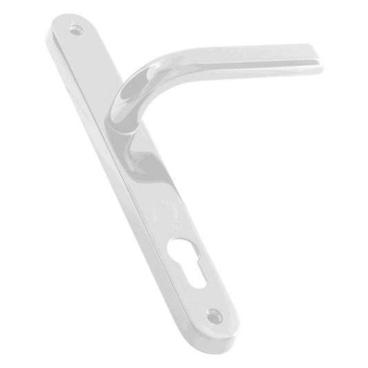 ASEC 85 Lever/Lever UPVC Furniture - 242mm Backplate - White