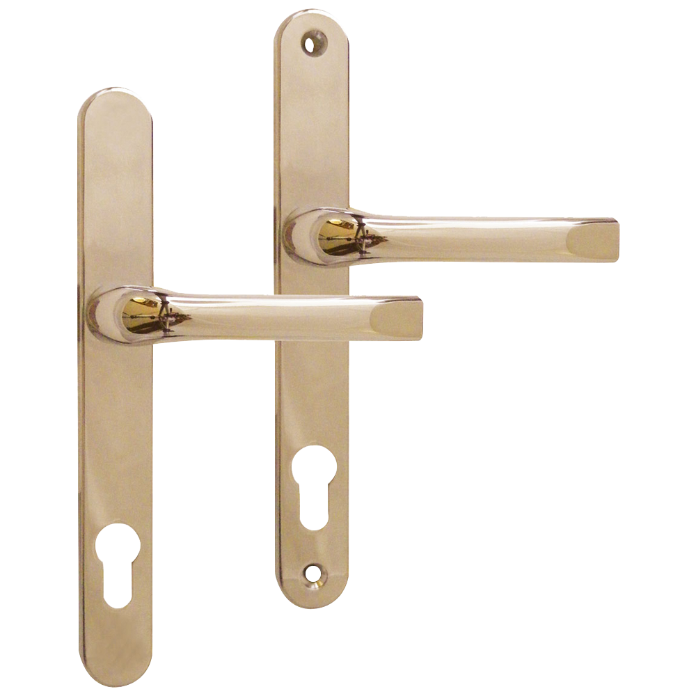 ASEC Lever/Lever UPVC Furniture To Suit Roto - 230mm Backplate - Gold