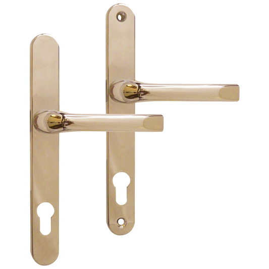 ASEC Lever/Lever UPVC Furniture To Suit Roto - 230mm Backplate - Gold