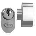 ASEC 5-Pin Oval Key & Turn Cylinder - 60mm 30/T30 (25/10/T25) KD NP Visi