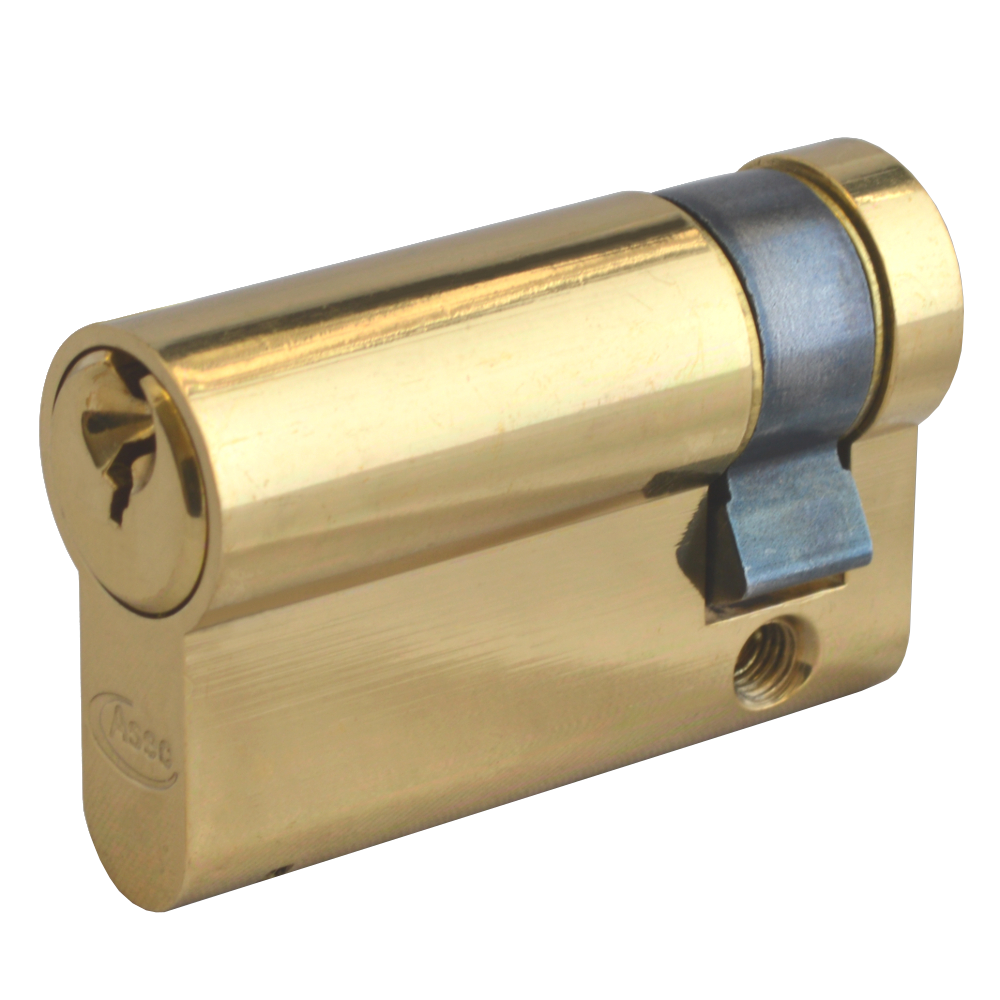 ASEC 6-Pin Euro Half Cylinder - 50mm (40/10) KD PB Visi