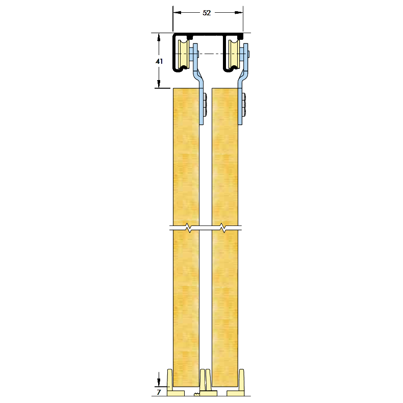 ASEC Sliding Wardrobe Double Gear - Up to 1800mm