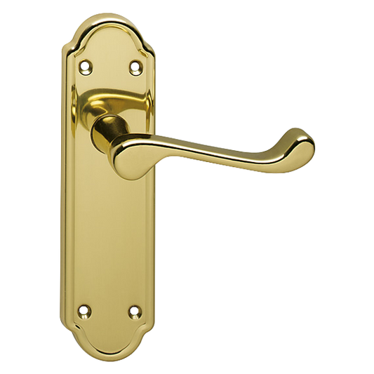 ASEC URBAN San Francisco Lever on Plate Latch Door Furniture - Polished Brass (Visi)