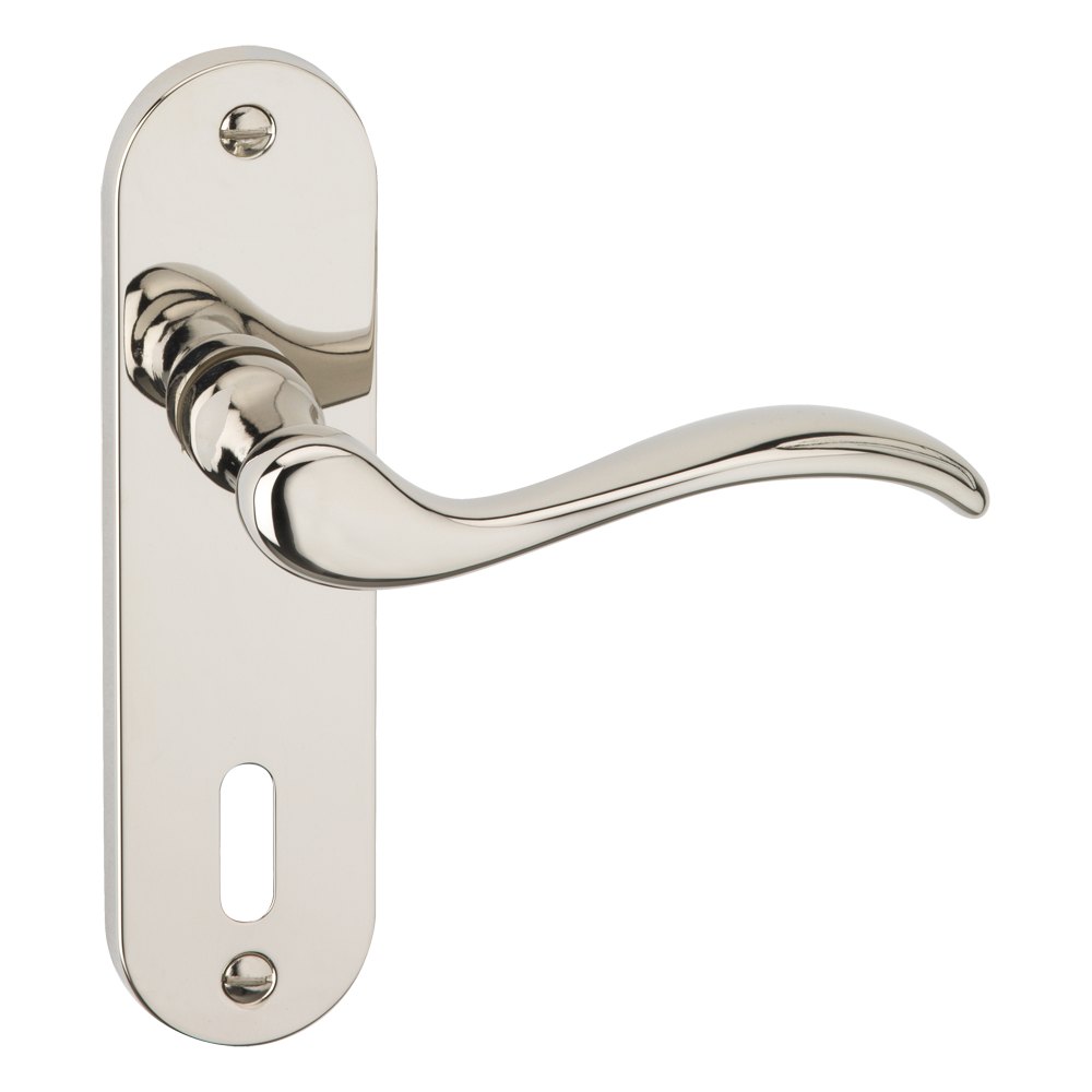 ASEC URBAN Washington Lever on Plate Lock Door Furniture - Polished Nickel (Visi)