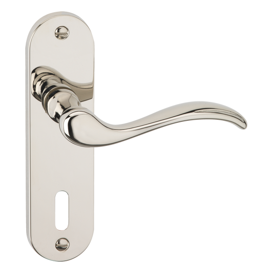 ASEC URBAN Washington Lever on Plate Lock Door Furniture - Polished Nickel (Visi)