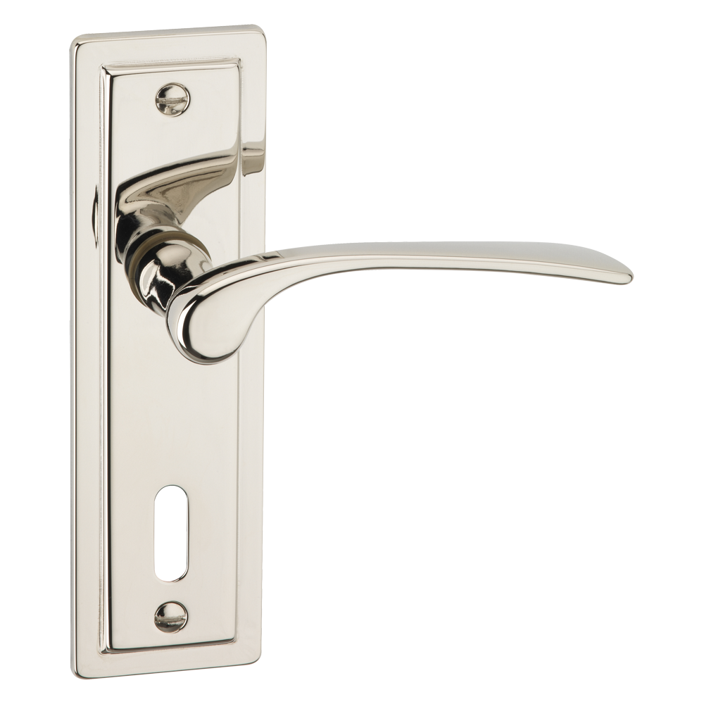 ASEC URBAN New York Lever on Plate Lock Door Furniture - Polished Nickel (Visi)