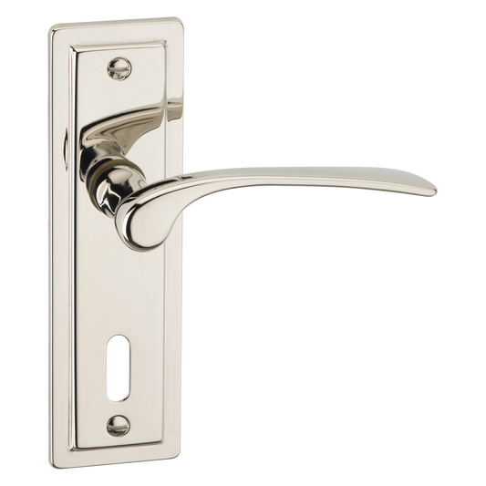 ASEC URBAN New York Lever on Plate Lock Door Furniture - Polished Nickel (Visi)