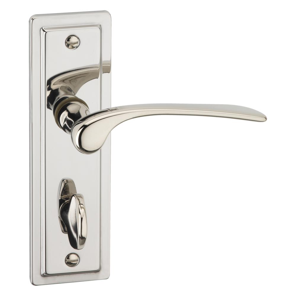 ASEC URBAN New York Bathroom Lever on Plate Door Furniture - Polished Nickel (Visi)
