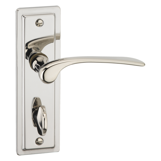 ASEC URBAN New York Bathroom Lever on Plate Door Furniture - Polished Nickel (Visi)