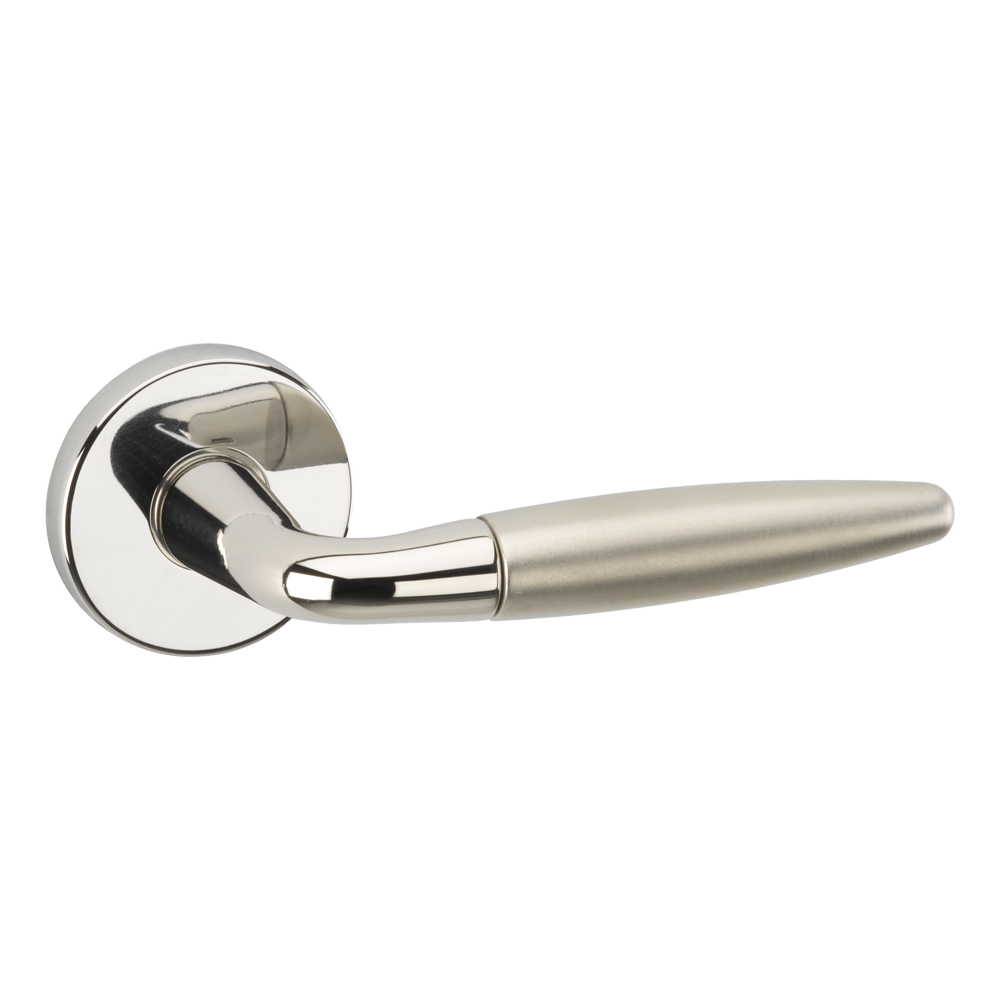 ASEC URBAN Los Angeles Lever on Round Rose Door Furniture - Polished Nickel (Visi)