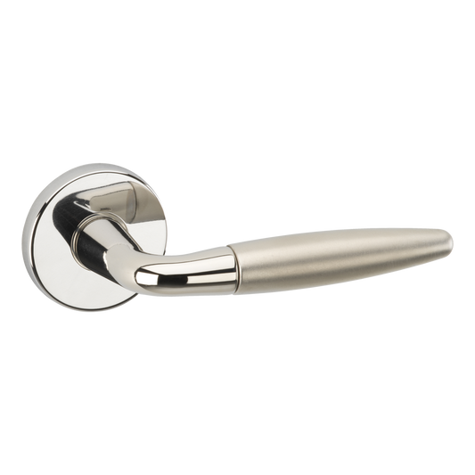 ASEC URBAN Los Angeles Lever on Round Rose Door Furniture - Polished Nickel (Visi)