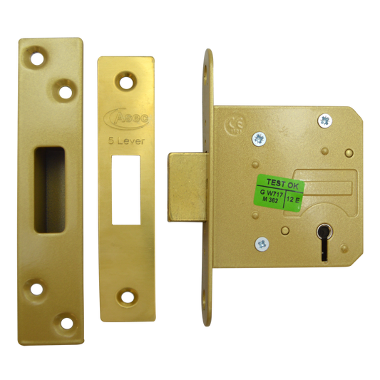 ASEC 5 Lever Deadlock - 64mm PB KD Visi