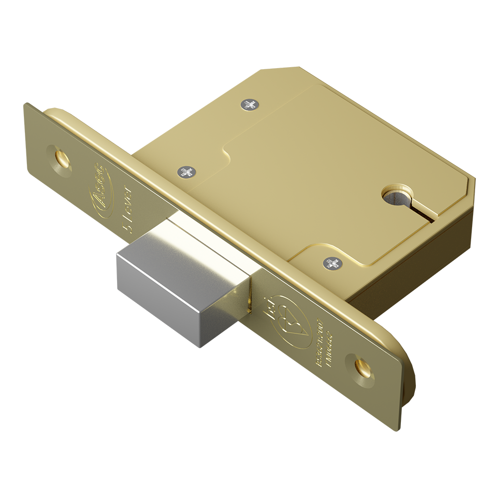 ASEC BS 5 Lever British Standard Deadlock - 64mm PB KD Boxed