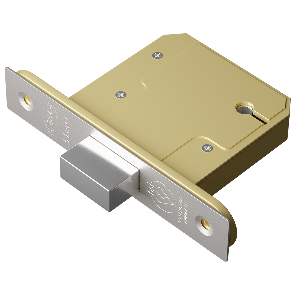 ASEC BS 5 Lever British Standard Deadlock - 76mm SS KD Boxed