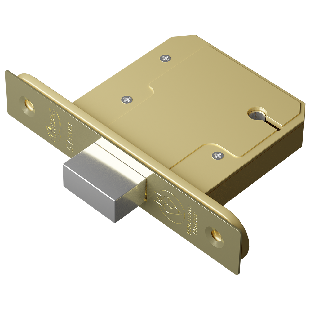 ASEC BS 5 Lever British Standard Deadlock - 76mm PB KD Boxed
