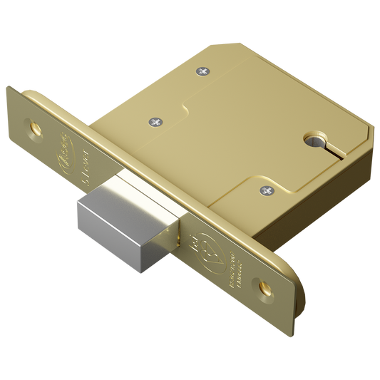 ASEC BS 5 Lever British Standard Deadlock - 76mm PB KD Boxed