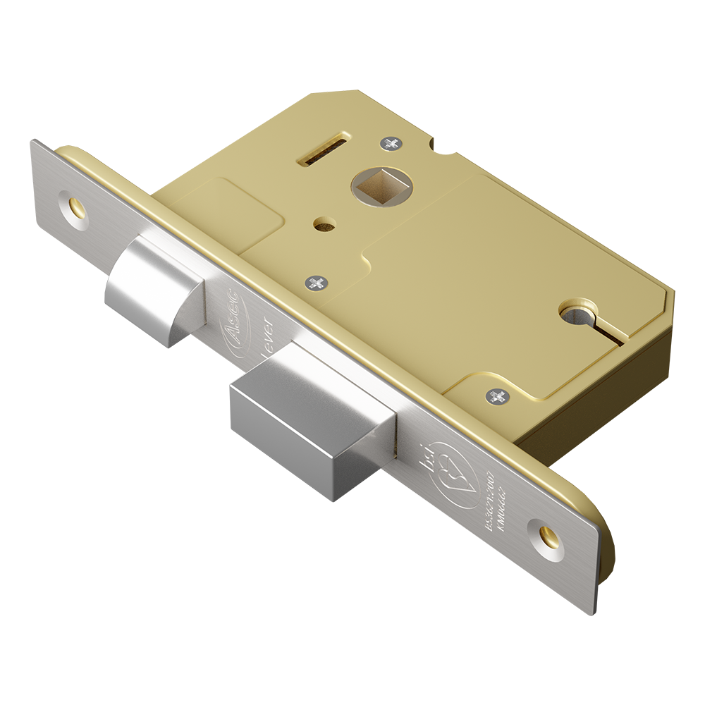 ASEC BS 5 Lever British Standard Sashlock - 64mm SS KD Boxed