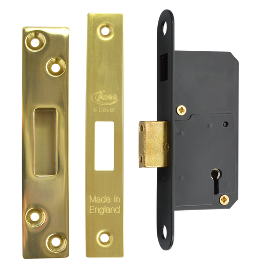 ASEC 50mm 5 Lever Deadlock - 50mm PB KD Boxed