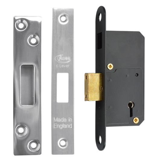 ASEC 50mm 5 Lever Deadlock - 50mm SS KD Boxed