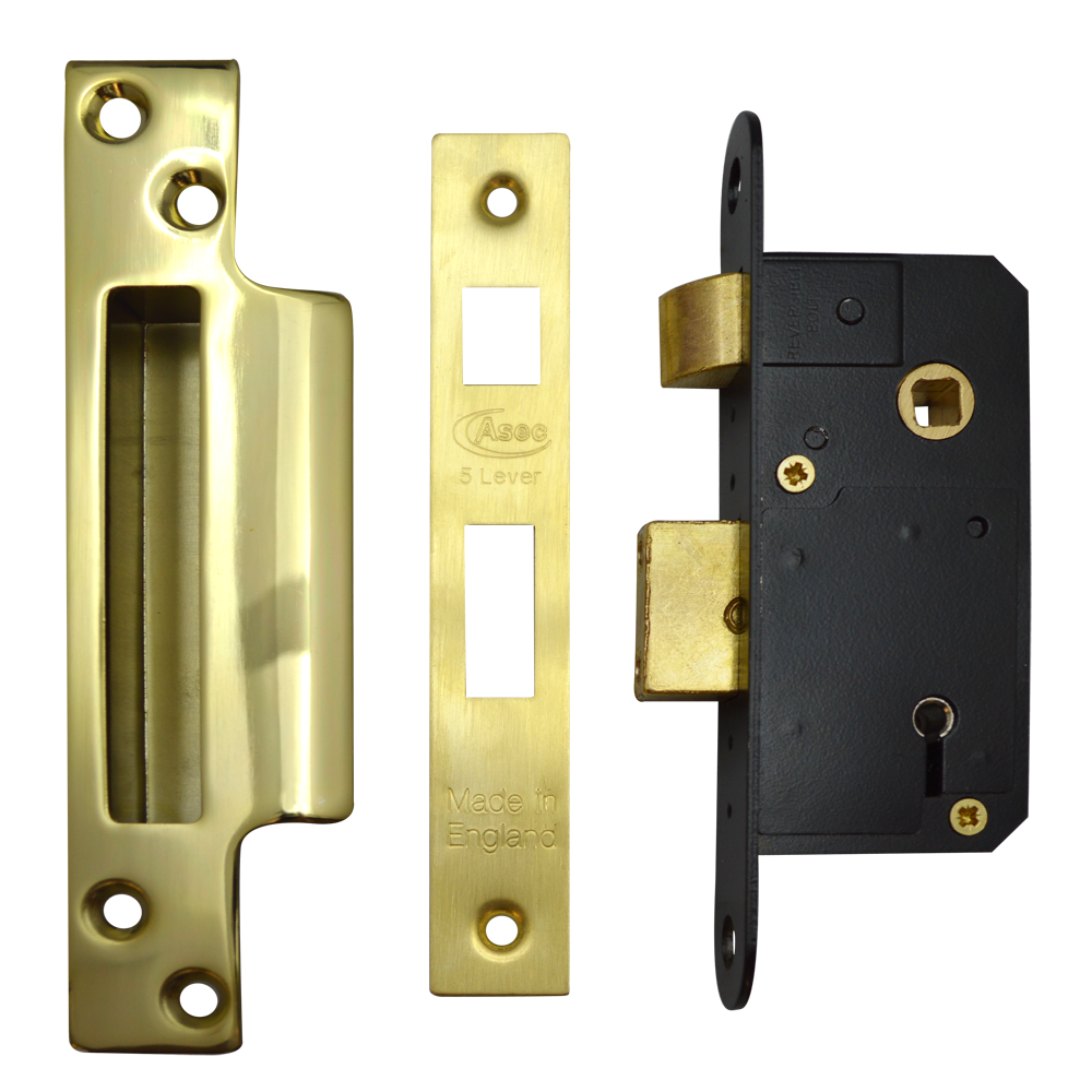 ASEC AS5512 50mm 5 Lever Sashlock - 50mm PB KD Boxed