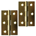 ASEC Steel Butt Hinges - 75mm Electro Brass