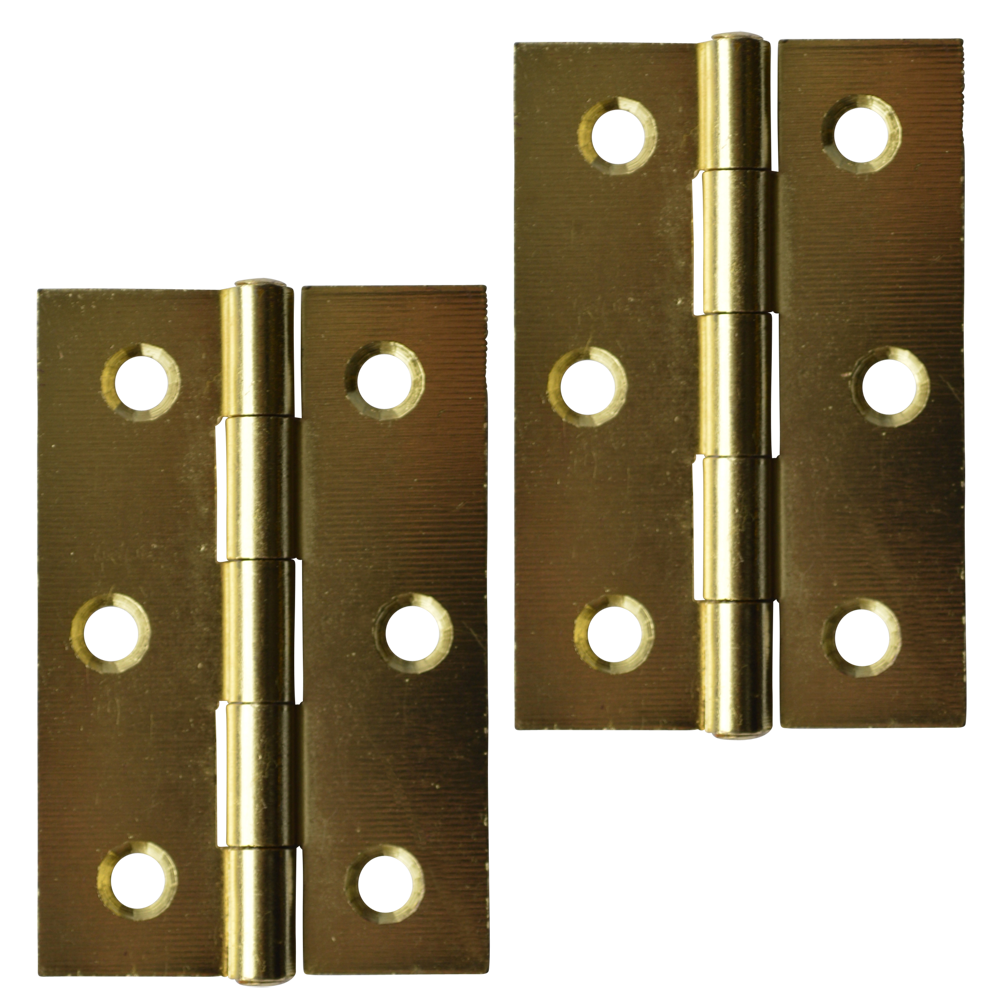 ASEC Steel Butt Hinges - 75mm Electro Brass
