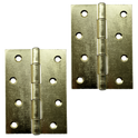 ASEC Steel Butt Hinges - 100mm Electro Brass