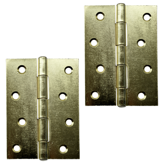 ASEC Steel Butt Hinges - 100mm Electro Brass