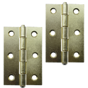 ASEC 75mm Loose Pin Butt Hinges - Electro Brass