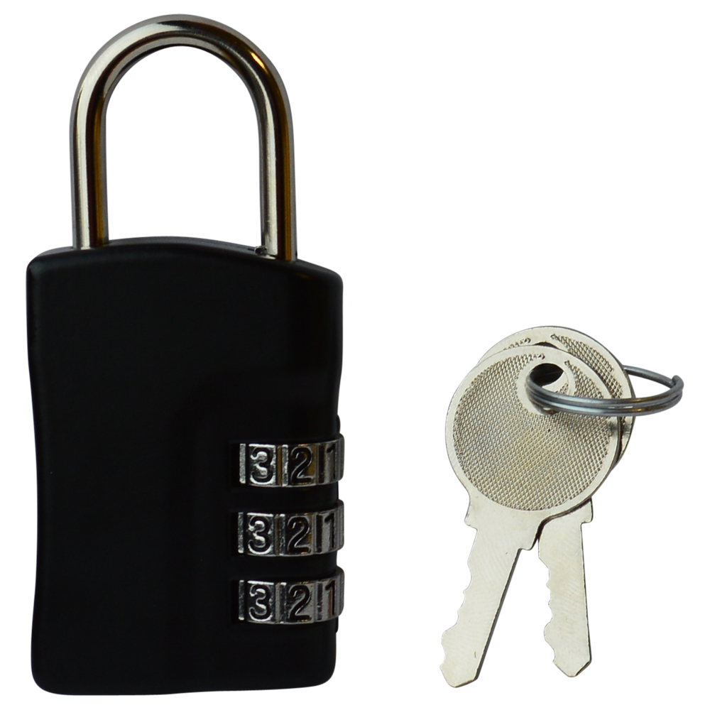 ASEC Open Shackle Recodable Combination Padlock - 3 Wheel