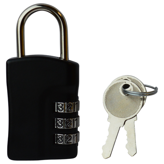 ASEC Open Shackle Recodable Combination Padlock - 3 Wheel