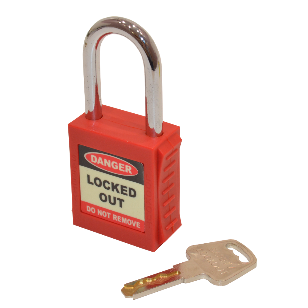 ASEC Safety Lockout Tagout Padlock - Red