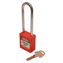 ASEC Safety Lockout Tagout Padlock Long Shackle - Red