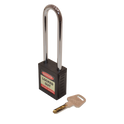 ASEC Safety Lockout Tagout Padlock Long Shackle - Black