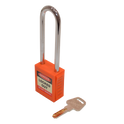 ASEC Safety Lockout Tagout Padlock Long Shackle - Orange