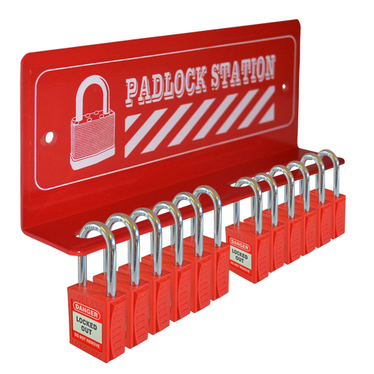 ASEC 12 Padlock Mini Lockout Tagout Station - 12 Lock