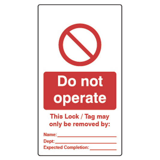 ASEC Double Sided Lockout Tagout Tags `Do Not Operate` - Pack of 10