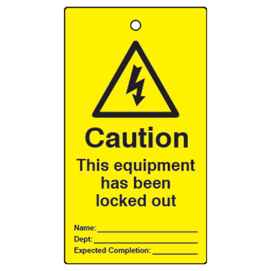 ASEC Lockout Tagout Tags `This Equipment Has Been Locked Out` Pack of 10 - Pack of 10