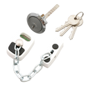 ASEC Door Chain with External Cylinder - Chrome